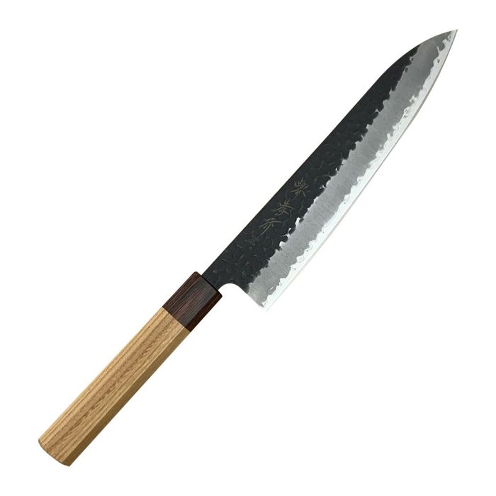 Sakai Takayuki Aogami Super Kurouchi Hammered WA Japanese 210mm Gyuto Knife  