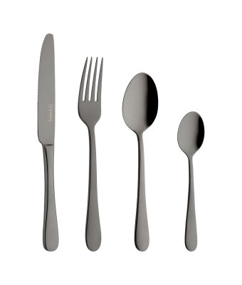 Grunwerg Windsor 18/10 16 Piece Cutlery Set Black Finish