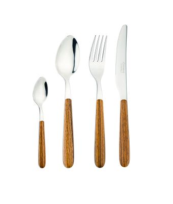 Grunwerg Greenwork 24 Piece Cutlery Set Wood Effect