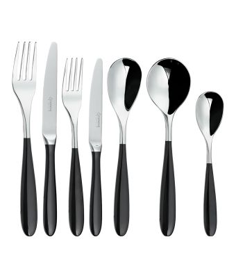 Grunwerg Yin & Yang Black 56 Piece Cutlery Set for 8 People