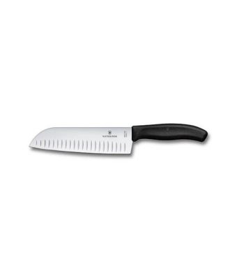 Victorinox Fibrox 17cm Santoku Knife Fluted Edge (6852317G)