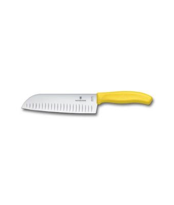 Victorinox Swiss Classic 17cm Santoku Knife Fluted Blade Yellow (6852617L8B)