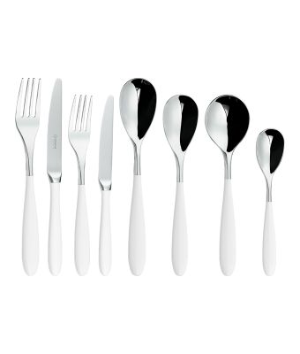 Grunwerg Yin & Yang White 84 Piece Cutlery Set for 12 People