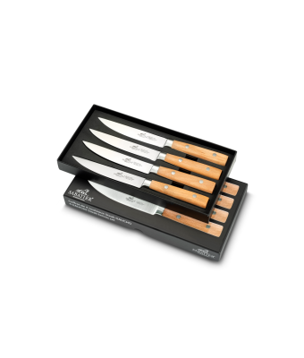 Lion Sabatier® Gaucho 4 Piece Steak Knife Set - Natural Beech Handle (900484)
