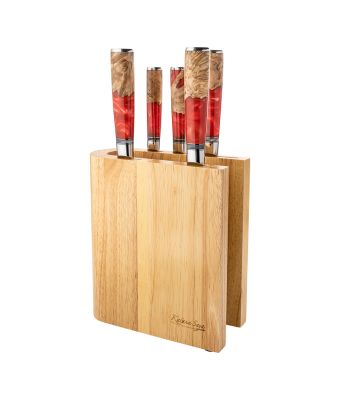 Katana Elements 6 Piece Knife Block Set Volcanic Red