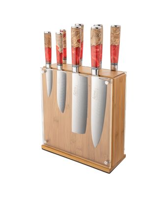 Katana Elements 9 Piece Knife Block Set Volcanic Red