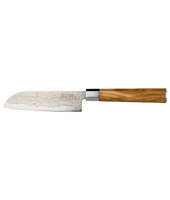 Katana Flame Santoku Knife 12cm Olivewood