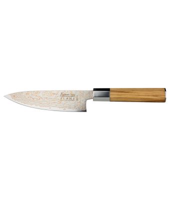 Katana Flame Chefs Knife 15cm Olivewood