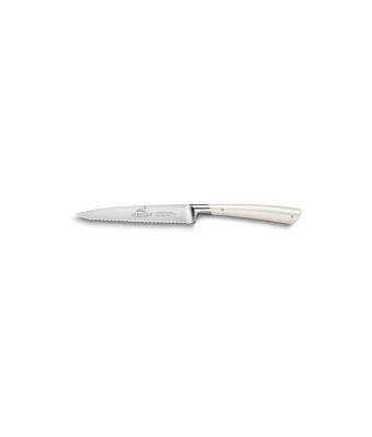 Lion Sabatier® Edonist Perle 12cm Serrated Utility Knife (Pearl Handle with Stainless Steel Rivets)