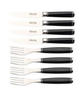 Katana Saya Pakkawood 8 Piece Steak Knife & Fork Set