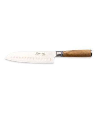 Katana Saya Olivewood Santoku Knife 18cm