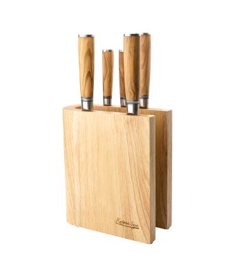 Katana Saya Olivewood 6 Piece Knife Block Set