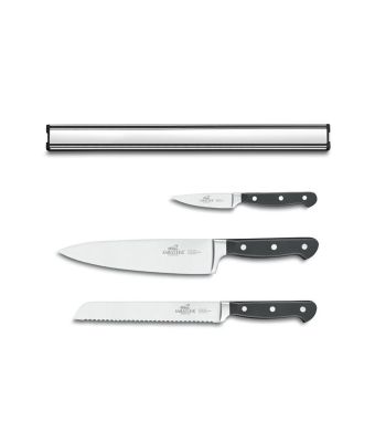 Lion Sabatier® Pluton 3 Piece Knife Set With Magnetic Knife Rack (Exclusive to KitchenKnives.co.uk)