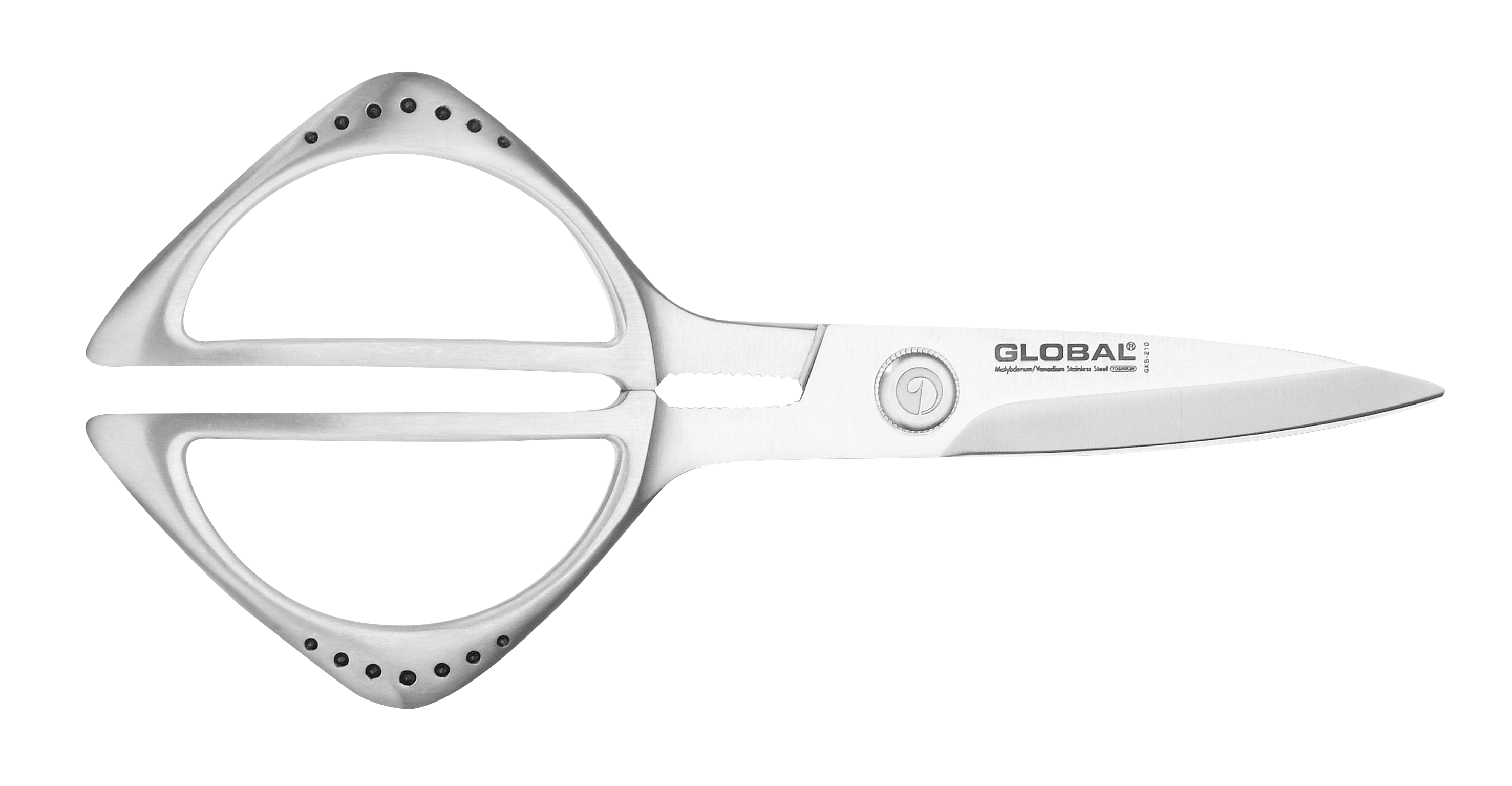 Global GKS-210 Kitchen Shears 3-1/4 inch Blades, Molybdenum/Vanadium  Stainless Steel